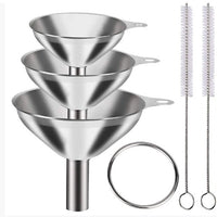 Steel Funnel + Cleaning Brush Set