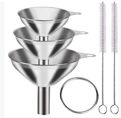 Steel Funnel + Cleaning Brush Set