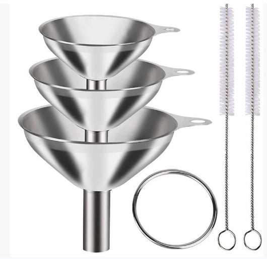 Steel Funnel + Cleaning Brush Set