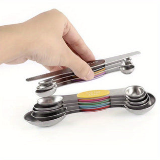 9-piece Double-Sided Steel Measuring Spoon Set